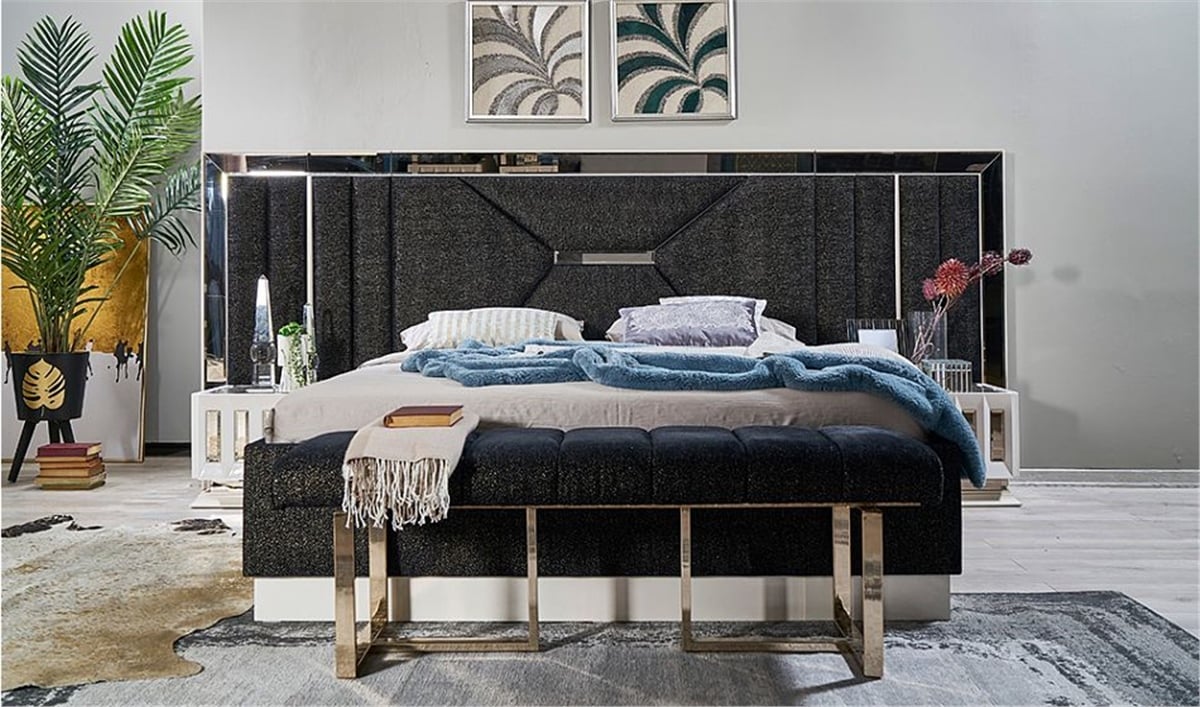 Luxe Luxury Bazalı Yatak Odası Evimo Mobilya Türkiye�nin Mobilya