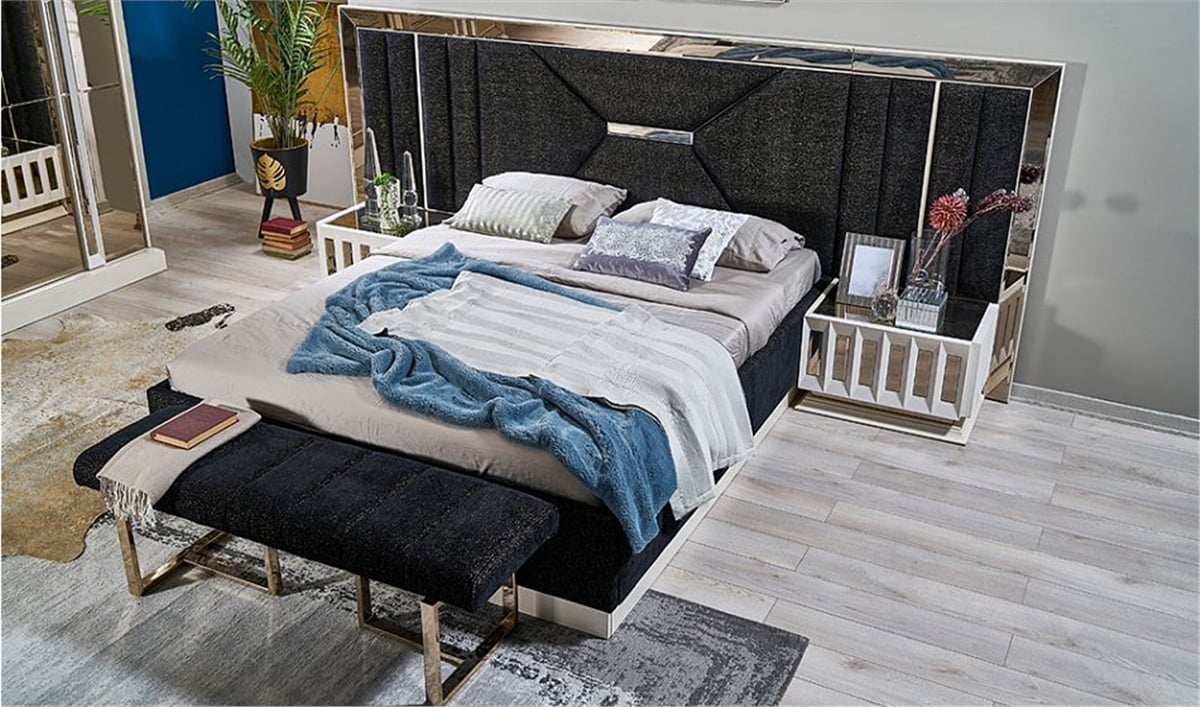 Luxe Luxury Bazalı Yatak Odası Evimo Mobilya Türkiye�nin Mobilya